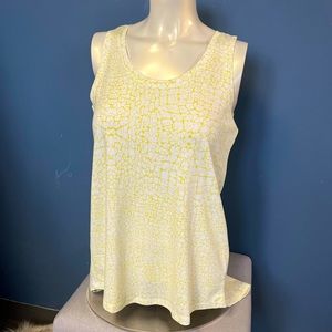 H Halston Studio White Croc Print Jersey Knit Tank